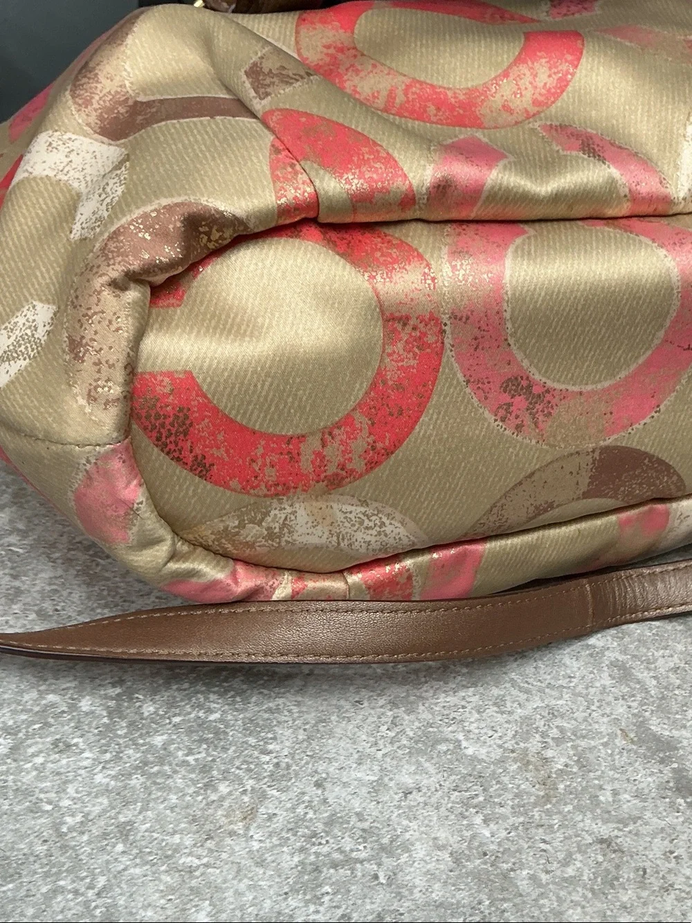 Coach Madison Op Art Metallic Signature Satchel EUC